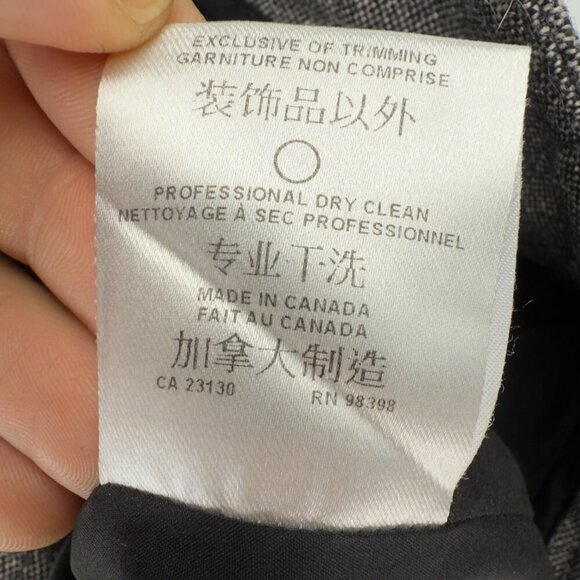 JUDITH & CHARLES Long inseam 33 Wool Designer Office Grey Tweed Straight Pants 2 - Picture 5 of 6